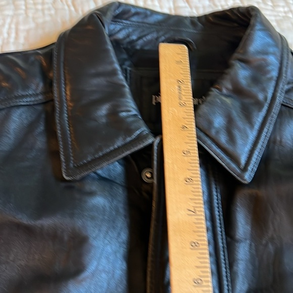 Pierre Cardin Black Leather Bomber Jacket XL - Picture 9 of 11